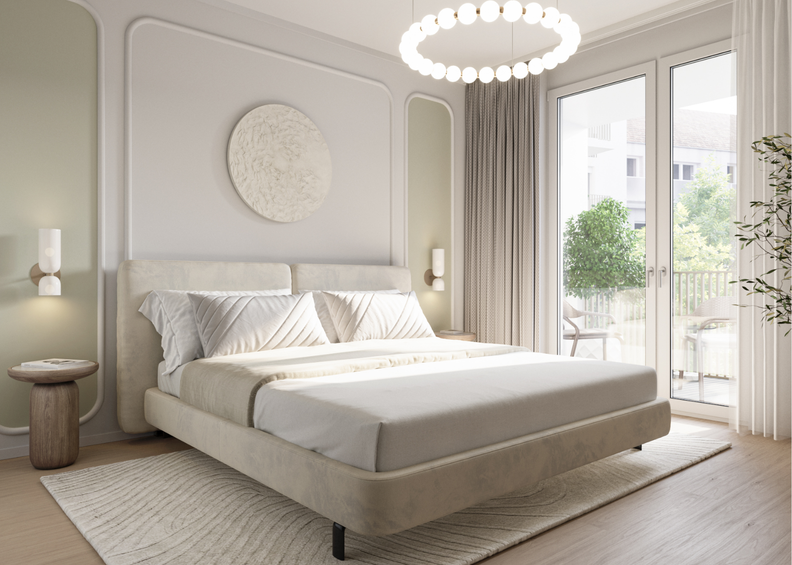 Interior Rendering von einem Schlafzimmer