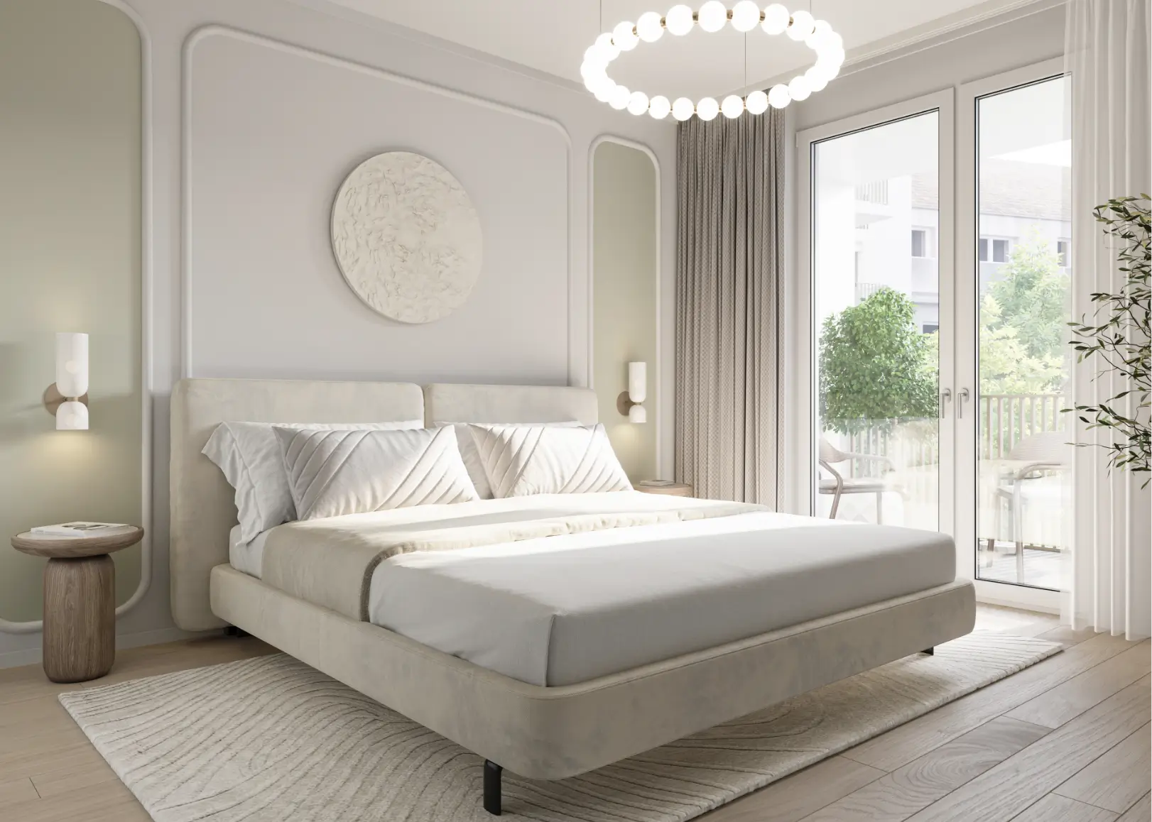 Interior Rendering von einem Schlafzimmer