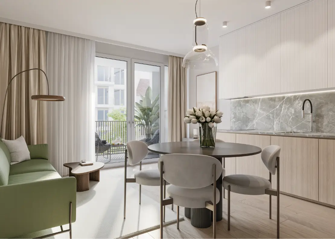 Interior Rendering von einer Wohnküche